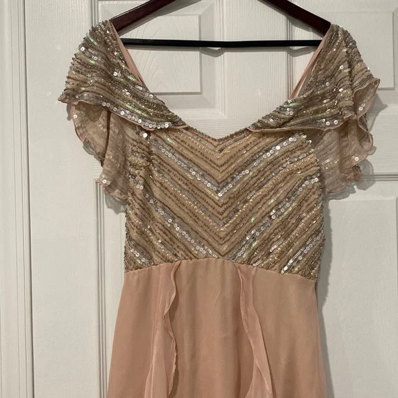 NWT Parker black blush sequin gown/dress Size 6